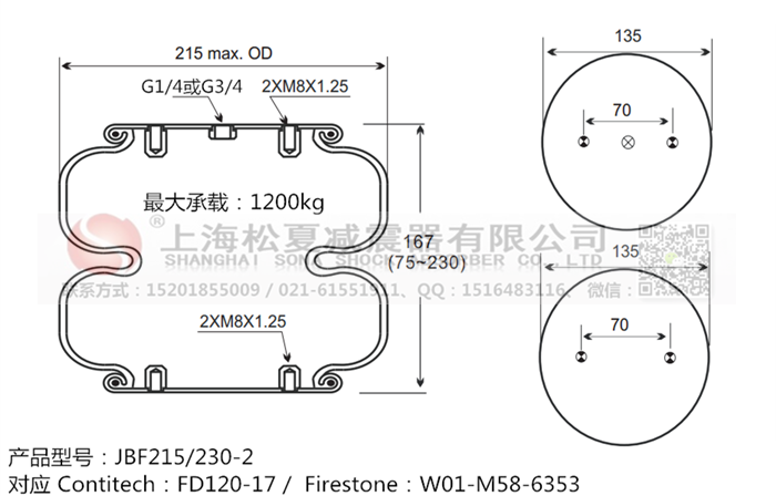 JBF215/230-2橡膠<a href='http://qolybup.cn/' target='_blank'><u>空氣彈簧</u></a>